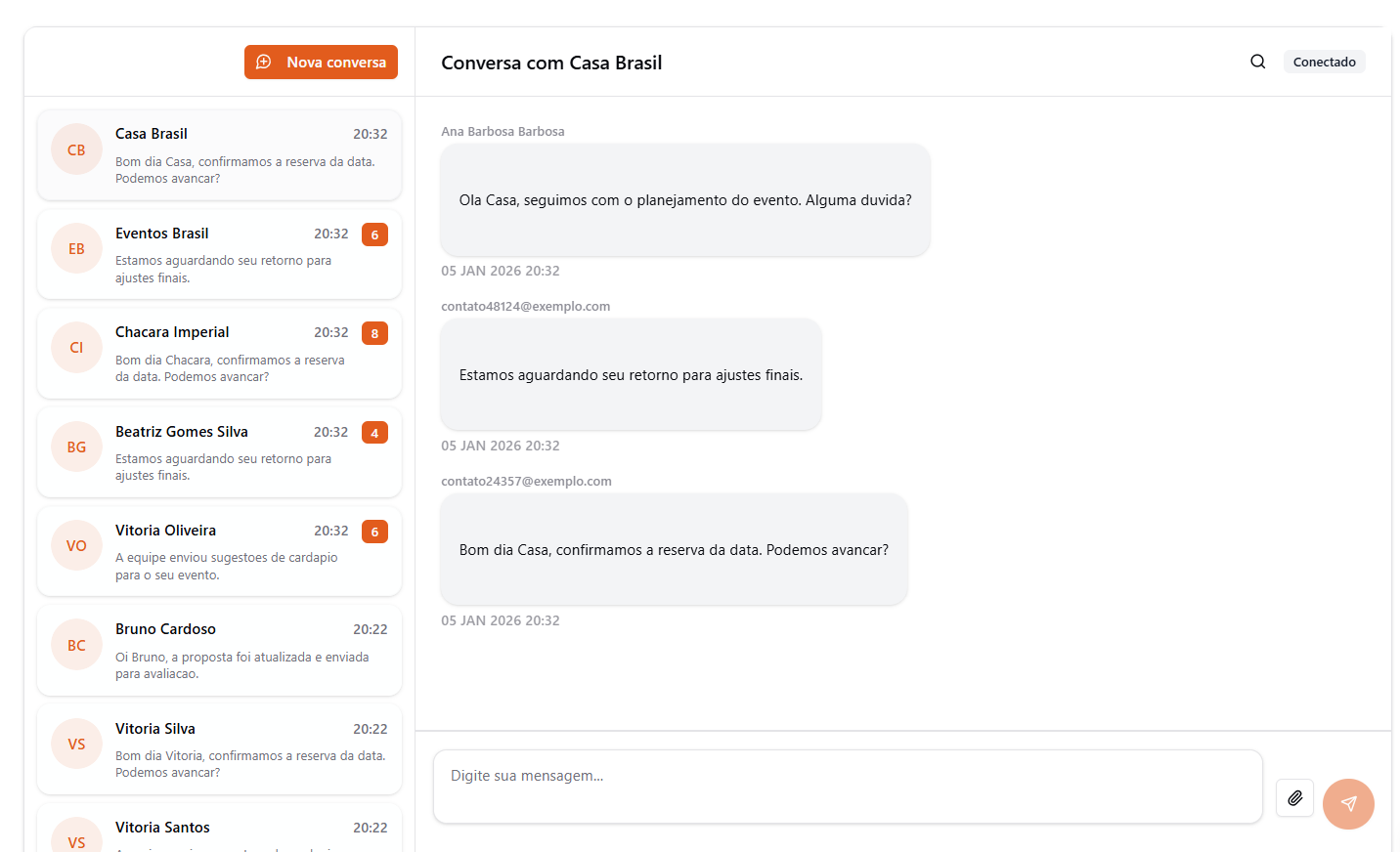Chat Interno por Evento